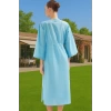 Yazlık Maxi Elbise Pamuklu Keten Görünümlü Reglan Kol Büzgü Detaylı Mükemmel Uyum Trend Tasarım