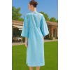 Yazlık Maxi Elbise Pamuklu Keten Görünümlü Reglan Kol Büzgü Detaylı Mükemmel Uyum Trend Tasarım