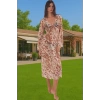 Yazlık Maxi Leopar Desenli Plaj Elbisesi Rahat Mesh Kumaş Trend Tasarım Trend Tasarım Özel Tasarım