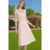 Yazlık Midi Boy İnci Detaylı Abiye Elbise Polyester Elastan Kumaş Modern Stil Uzun Ömürlü