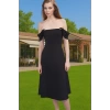 Yazlık Midi Boy İnci Detaylı Abiye Elbise Polyester Elastan Kumaş Modern Stil Uzun Ömürlü