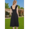 Yazlık Midi Boy İnci Detaylı Abiye Elbise Polyester Elastan Kumaş Modern Stil Uzun Ömürlü