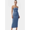 Yazlık Midi Elbise Kolsuz Bodycon Polyester Örme Kumaş Uzun Ömürlü Şık Görünüm