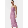 Yazlık Midi Elbise Kolsuz Bodycon Polyester Örme Kumaş Uzun Ömürlü Şık Görünüm