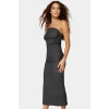 Yazlık Midi Elbise Kolsuz Bodycon Polyester Örme Kumaş Uzun Ömürlü Şık Görünüm