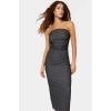 Yazlık Midi Elbise Kolsuz Bodycon Polyester Örme Kumaş Uzun Ömürlü Şık Görünüm