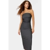 Yazlık Midi Elbise Kolsuz Bodycon Polyester Örme Kumaş Uzun Ömürlü Şık Görünüm