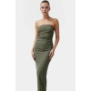 Yazlık Midi Elbise Kolsuz Bodycon Polyester Örme Kumaş Uzun Ömürlü Şık Görünüm
