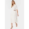 Yazlık Midi Poplin Elbise Kemerli A Kesim Günlük Şık Görünüm Mükemmel Uyum Modern Stil