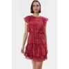 Yazlık Mini Elbise Çiçek Desen Rahat Şifon Kumaş Fırfırlı Etek Modern Stil Dayanıklı Malzeme