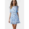 Yazlık Mini Elbise Çiçek Desen Rahat Şifon Kumaş Fırfırlı Etek Modern Stil Dayanıklı Malzeme