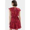 Yazlık Mini Elbise Çiçek Desen Rahat Şifon Kumaş Fırfırlı Etek Modern Stil Dayanıklı Malzeme