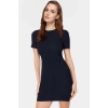 Yazlık Mini Elbise Nefes Alan Polyester Bodycon Bisiklet Yaka Kısa Kollu Cepsiz