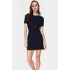 Yazlık Mini Elbise Nefes Alan Polyester Bodycon Bisiklet Yaka Kısa Kollu Cepsiz