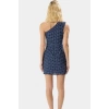 Yazlık Mini Elbise Tek Omuz Bodycon Polyester Mat Saten Vücudu Saran Profesyonel Görünüm