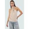 Yazlık Modal Bluz Renk Halter Yaka Dokuma Trend Tasarım Şık Görünüm