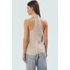 Yazlık Modal Bluz Renk Halter Yaka Dokuma Trend Tasarım Şık Görünüm