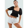 Yazlık Nakışlı Fitted Plaj Bluz Terrycotton Kumaş Premium Kalite Trend Tasarım Yüksek