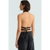 Yazlık Nefes Alan Polyester Elastan Bluz Dik Yaka Fitted Kolsuz Mükemmel Uyum