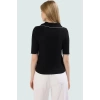Yazlık Örme Bluz Fitted Kalıp Polo Yaka Karyoka Dikişli Zarifane Tasarım Seçkin Malzeme