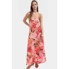 Yazlık Örme Maxi Elbise A Line Çok Çiçek Baskı Rahat ve Şık Modern Stil