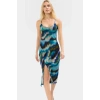 Yazlık Örme Midi Elbise V Yaka Bodycon Tül Soyut Desen Modern Stil Özel Tasarım
