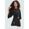 Yazlık Pamuklu Bluz Bisiklet Yaka Truvakar Kol Regular Kalıp Modern Stil Konforlu Kesim