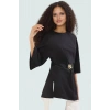 Yazlık Pamuklu Bluz Bisiklet Yaka Truvakar Kol Regular Kalıp Modern Stil Konforlu Kesim