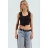 Yazlık Pamuklu Crop Bluz Renk Havuz Yaka Fitted Vücut Hatlı Premium Kalite Mükemmel Uyum