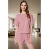 Yazlık Pamuklu Pijama Takımı Kısa Kollu Regular Kalıp Kaliteli İşçilik Modern Stil