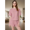 Yazlık Pamuklu Pijama Takımı Kısa Kollu Regular Kalıp Kaliteli İşçilik Modern Stil