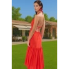 Yazlık Plaj Elbisesi Batik Desenli A Line Maxi 100% Viskoz Kumaş Şık Görünüm Trend Tasarım