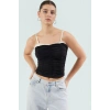 Yazlık Poliamid Crop Bluz İnce Askılı Fitted Kalıp Özenle Seçilmiş Modern Stil