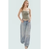 Yazlık Poliamid Crop Bluz İnce Askılı Fitted Kalıp Özenle Seçilmiş Modern Stil