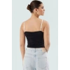 Yazlık Poliamid Crop Bluz İnce Askılı Fitted Kalıp Özenle Seçilmiş Modern Stil