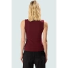Yazlık Rahat Modal Polyester Bluz Dik Yaka Fitted Kolsuz Zarifane Tasarım