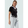Yazlık Ribana Bluz Modern Fitted Kalıp ve Polo Yaka Dayanıklı Malzeme Stil