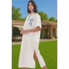 Yazlık Şık Maxi Plaj Elbisesi Pamuk Kumaş Rahat Kesim Premium Kalite Rahat Ve Şık Modern Stil
