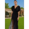 Yazlık Şık Püsküllü Midi Elbise Pamuklu Viskoz Kumaş Plaj ve Günlük Modern Stil Seçkin Malzeme
