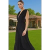 Yazlık Şık V Yaka Maxi Elbise Büzgü Detaylı Plaj Mükemmel Uyum Modern Stil Uzun Ömürlü Yüksek Kalite