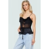 Yazlık Tül Bluz Askılı Regular Polyester Karışımlı Kumaş Seçkin Malzeme Modern Stil