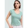 Yazlık V Yaka Fitted Ribana Pamuklu Bluz Özenle Seçilmiş Zarifane Tasarım Yüksek Kalite