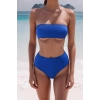 New Leopard Strapless High Waist Hipster Patterned Strapless High Waist Hipster Bikini Set