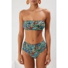 New Leopard Strapless High Waist Hipster Patterned Strapless High Waist Hipster Bikini Set