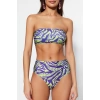 New Leopard Strapless High Waist Hipster Patterned Strapless High Waist Hipster Bikini Set
