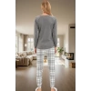Yumoş Örme Pijama Takımı; Ayıcık Penguen Baskı Ekose Kışlık Rahat Yüksek Kalite