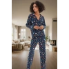 Yumuşak Pamuklu Kış Pijama Takımı Noel Baskılarıyla Sıcaklık ve Konfor Dayanıklı Malzeme