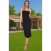 Zarif Bodycon Midi Abiye Elbise Dokuma Kumaş Yazlık Mezuniyet Profesyonel Görünüm Trend Tasarım