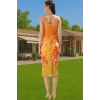 Zarif Kare Yaka Kolsuz Bodycon Abiye Elbise Polyester Midi Boy Premium Kalite Özenle Seçilmiş