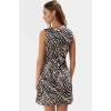 Zebra Desenli Mini Krep Elbise Bodycon Kesim Yazlık Polyester Kumaş Uzun Ömürlü Premium Kalite